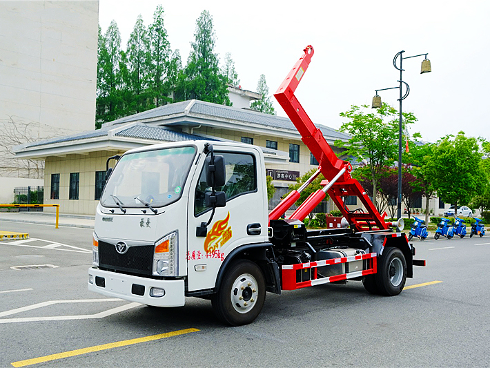 重汽豪曼藍牌勾臂垃圾車